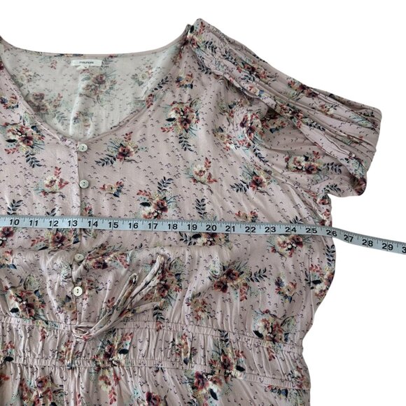 Maurices Womens Floral Button Detais Pullover Blouse With Elastic Waist Size 2X - Picture 5 of 12